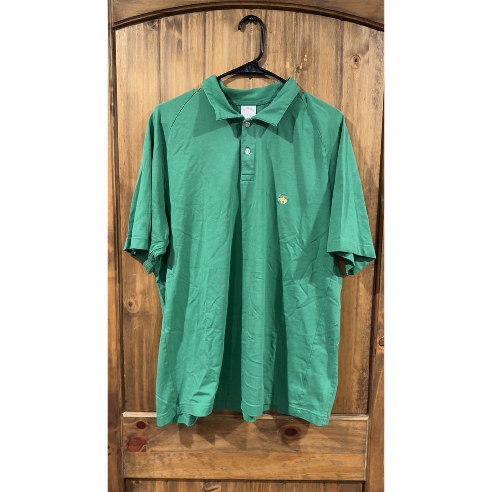Brooks Brothers Polo Shirt Mens XL Green Excellent Golden Fleece Logo 346 Cotton